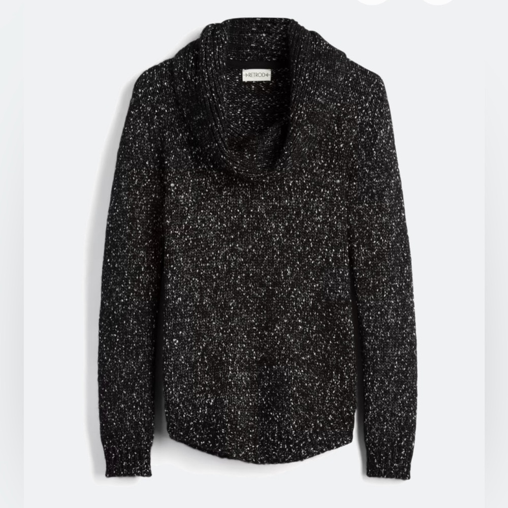 Stitchfix Jaxton Retrod Textured Cowl Neck Sweater Black & White
